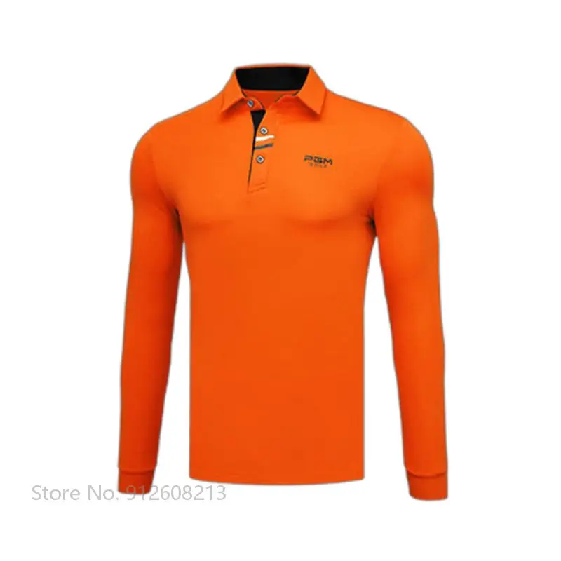 Pgm Turn Down Collar Male Golf T-Shirt Windproof Men Golf Shirt Breathable Polo Shirt Long Sleeve Casual Tops Fitness Apparel