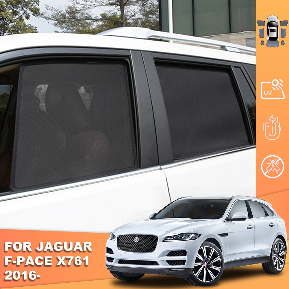 

For Jaguar F-pace Fpace X761 2016-2024 Magnetic Car SunShade Front Windshield Curtain Rear Side Baby Window Sun shade Visor