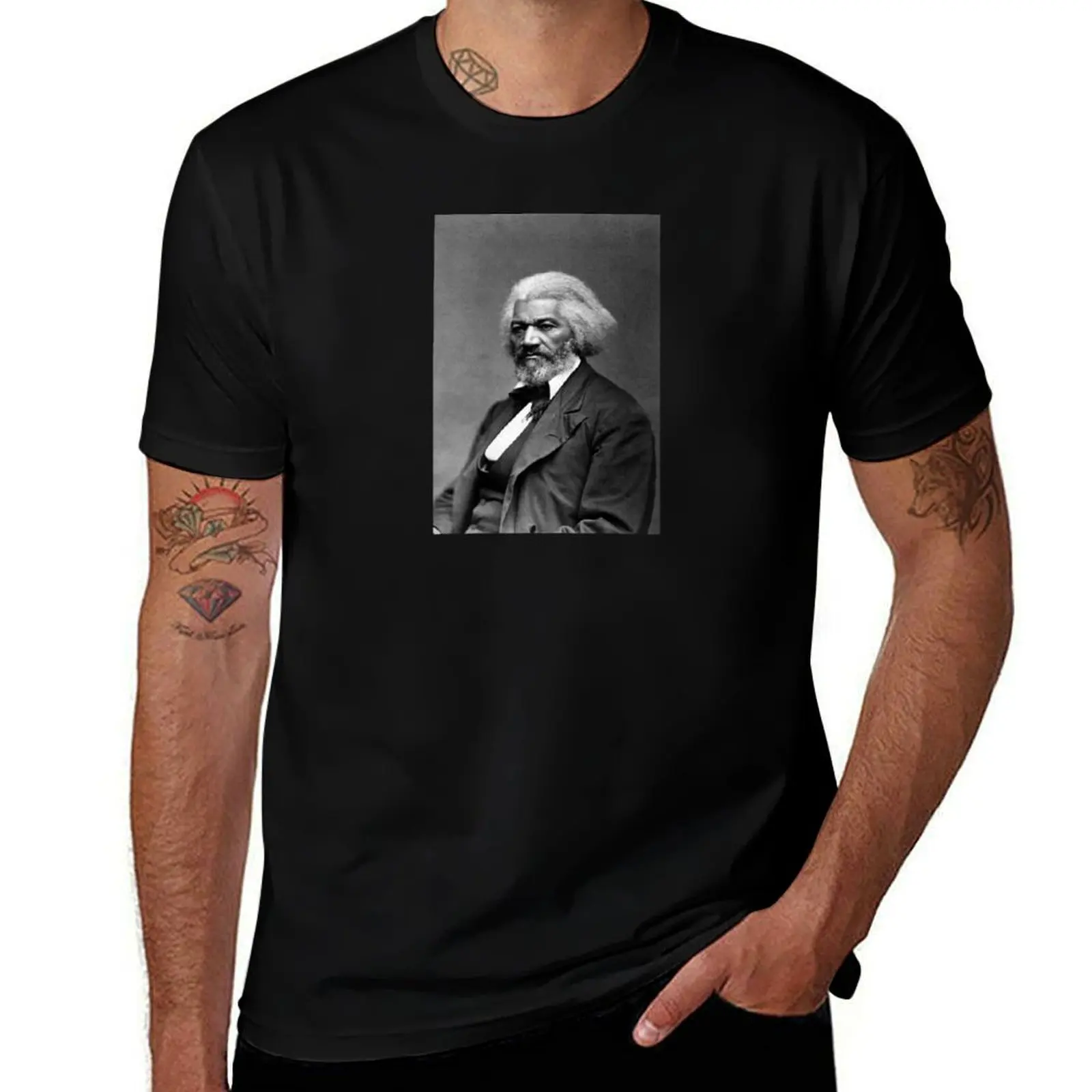 Photo Portrait of Frederick Douglass T-Shirt Classic Crew Neck Cotton T-Shirt