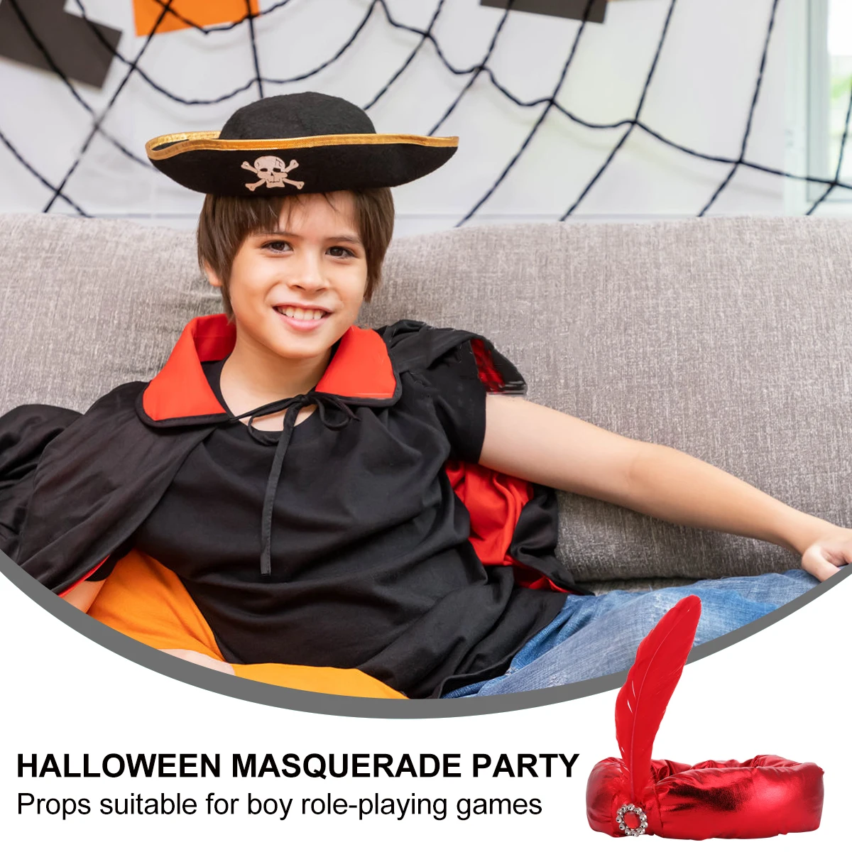 

Prince Hat Durable Fashion Party Wear Elegant Decoration Adults Halloween Costume Red Child Prop Boy Role Playing Arab