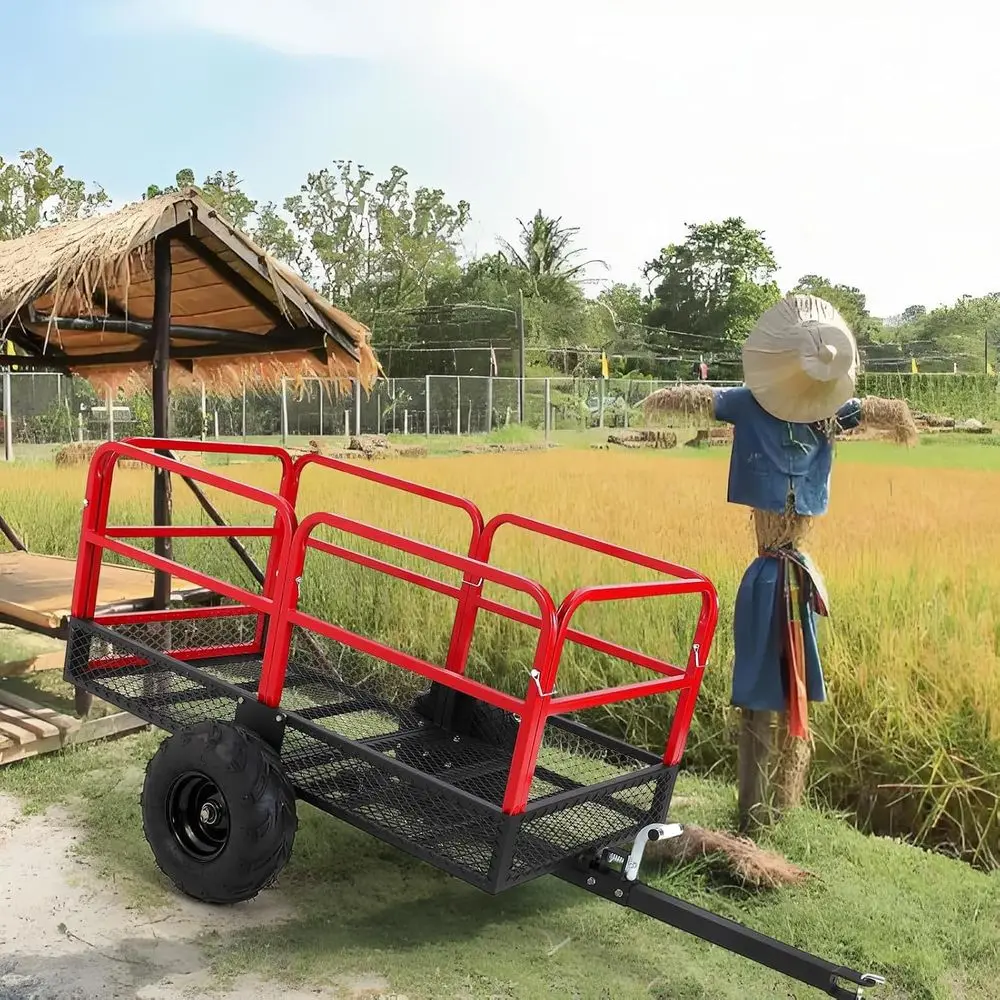 Sturdy Steel Garden Dump Cart, 22 Cu. Ft. Bed, 1500 lbs Capacity, Outdoor Utility Wagon for Yard and Garden Use