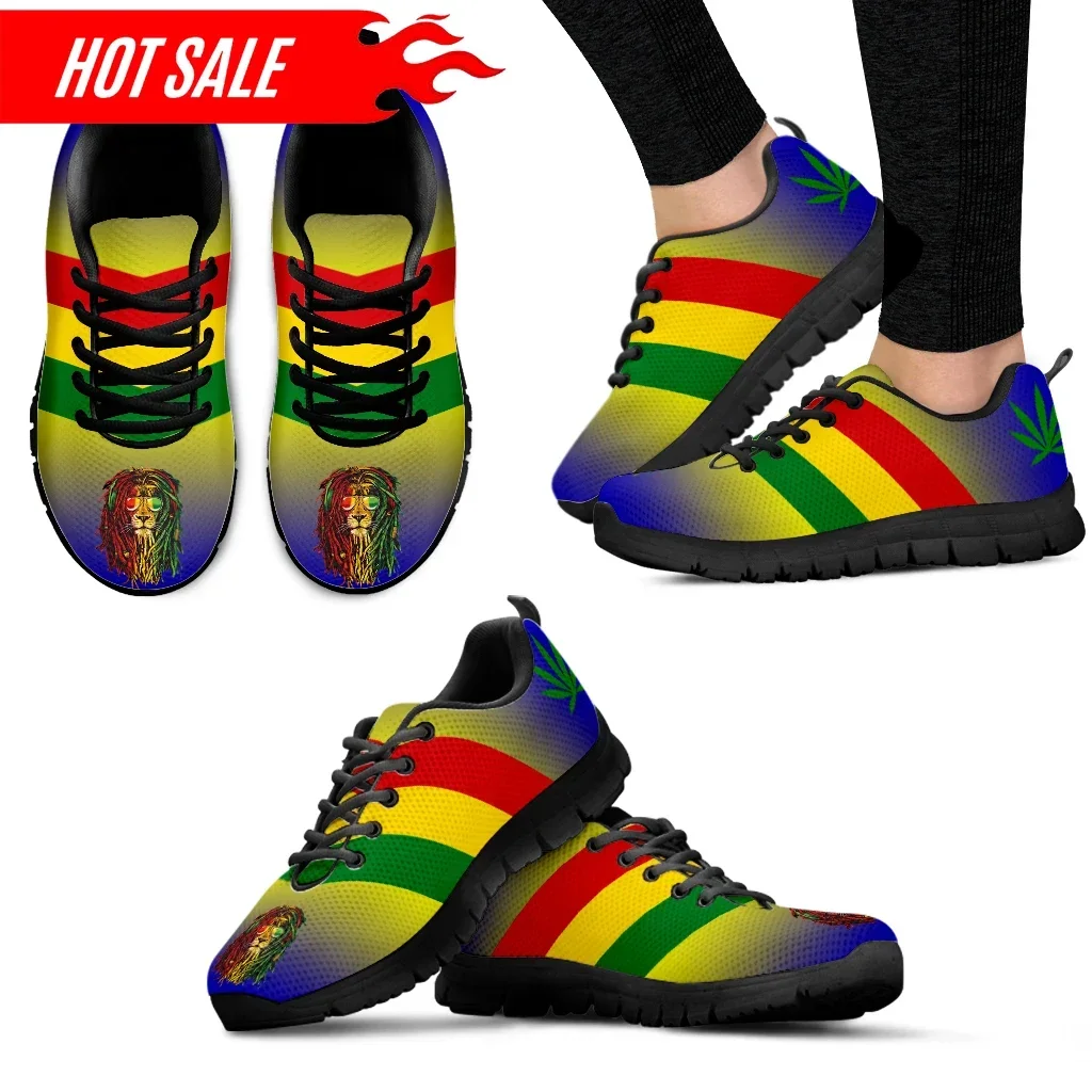 

Shoes for Women Jamaica Rastafari Flag Pattern Female Running Sneakers Autumn Flats Girls Footwear zapatillas mujer