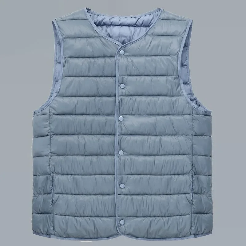 

Lightweight Men's Down Filled Vest Crewneck V Neck Warmth Protection Fashionable Design for Young Adults