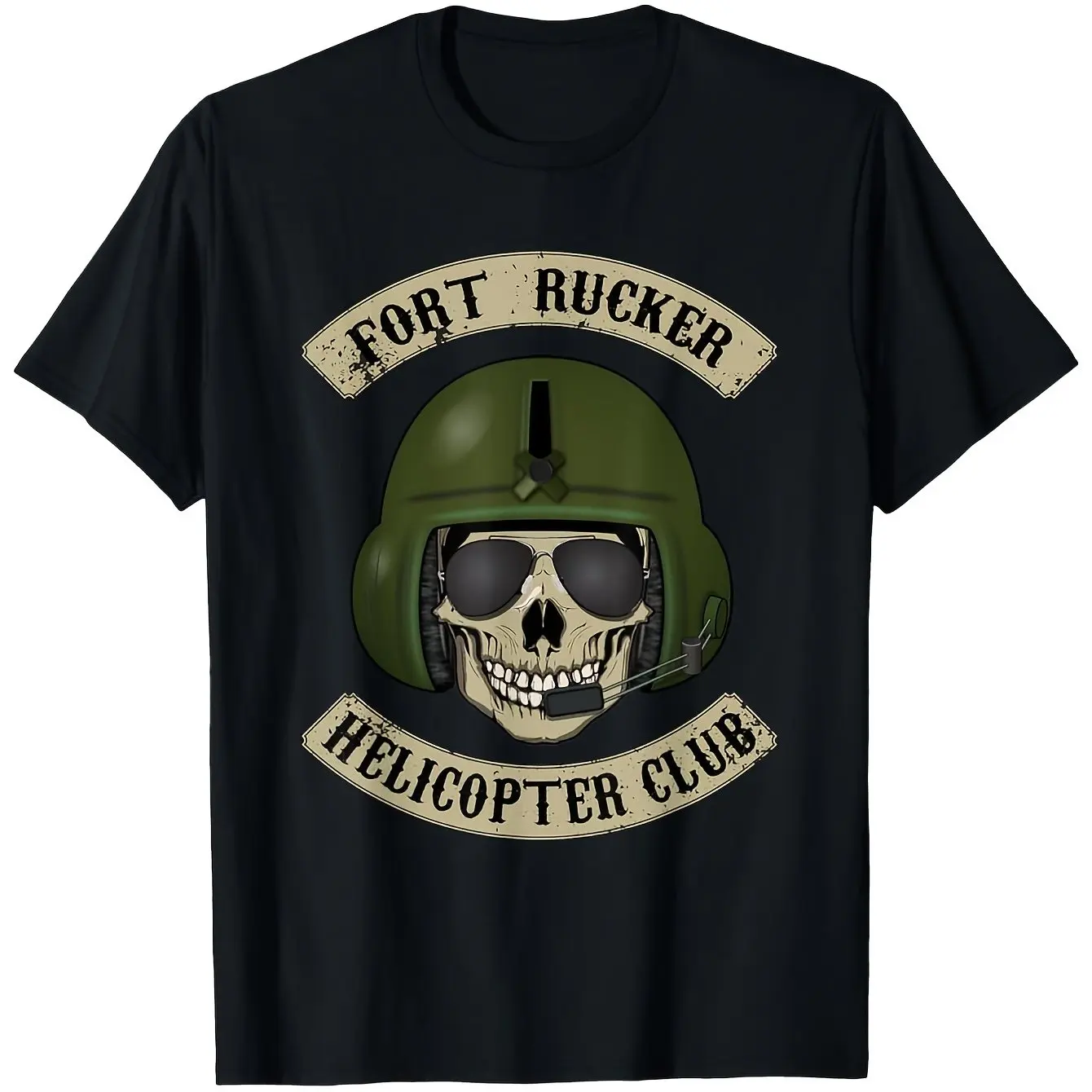 T-Shirt for The Fort Rucker Helicopter Club Featuring Pilot and Crew Chief Design Men's T-shirts for Summer