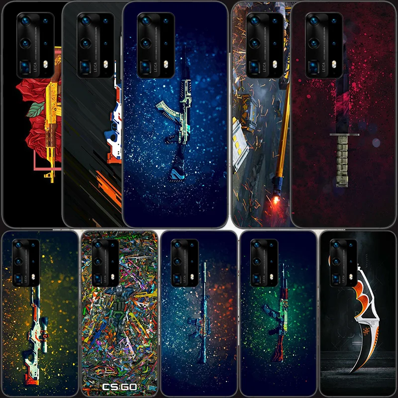 Csgo gun weapon knife skin Soft Clear Phone Case For Huawei P30 Lite P10 P20 P40 P50 Pro Mate 40 Pro 30 20 10 Lite Cover Silicon