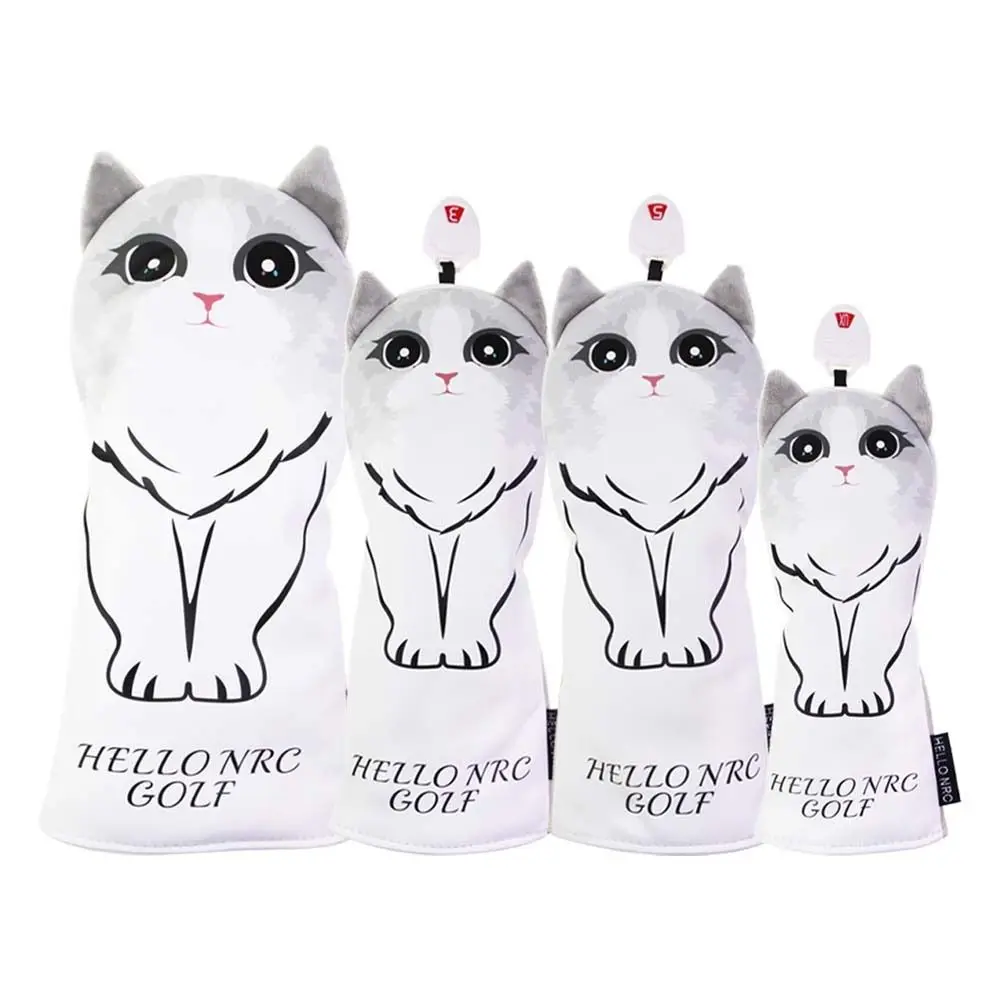 

Accessories Embroidery Head Protector For Hybrid Golf Putter Headcover Mallet Putter Golf Club Headcover Cat Golf Headcover