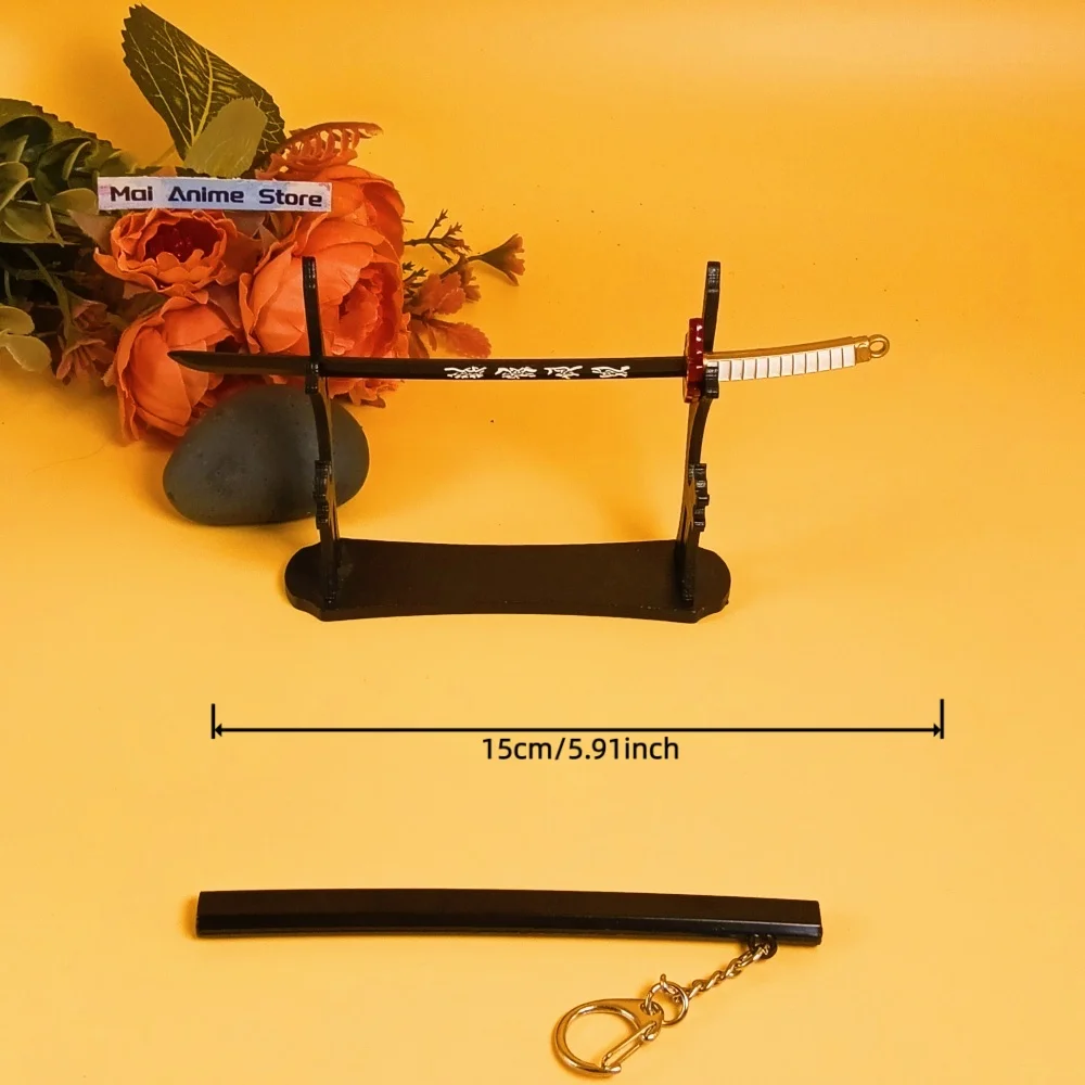 6-calowa Metalowa Mini Katana Prawdziwa Ostrze Katany Nóż Ninja Figurka Oryginalny Żelazny Miecz Anime Samurajski Miecz Dekoracja Niedoładowana Zabawka Prezent
