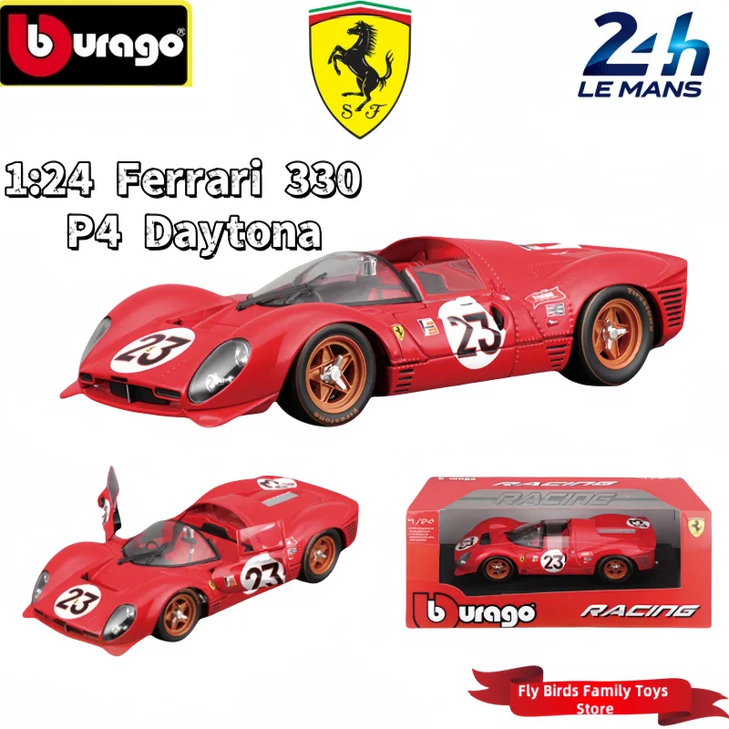 

In Stock New Bburago 1:24 24h Daytona Lemans Racing 1967 Ferrari 330 P4 Daytona Alloy Miniature Diecast Model Car Toys Kid Gifts