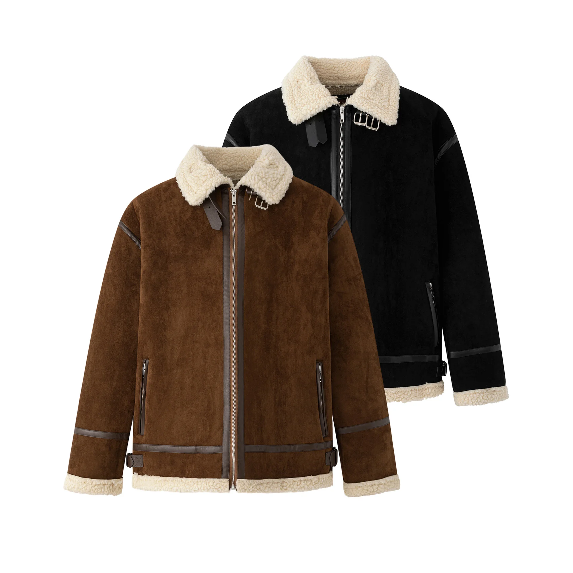 

2025 зимняя новая модная замшевая хлопковая куртка с удобным воротником, утолщенное теплое мужское повседневное пальто из овечьей шерсти