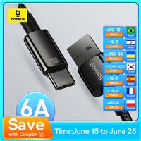 Baseus 100W USB Type C Cable For Samsung Pro Fast Charging Wire USB-C Charger Data Cord  For Huawei P30 Realme Oneplus Poco F3