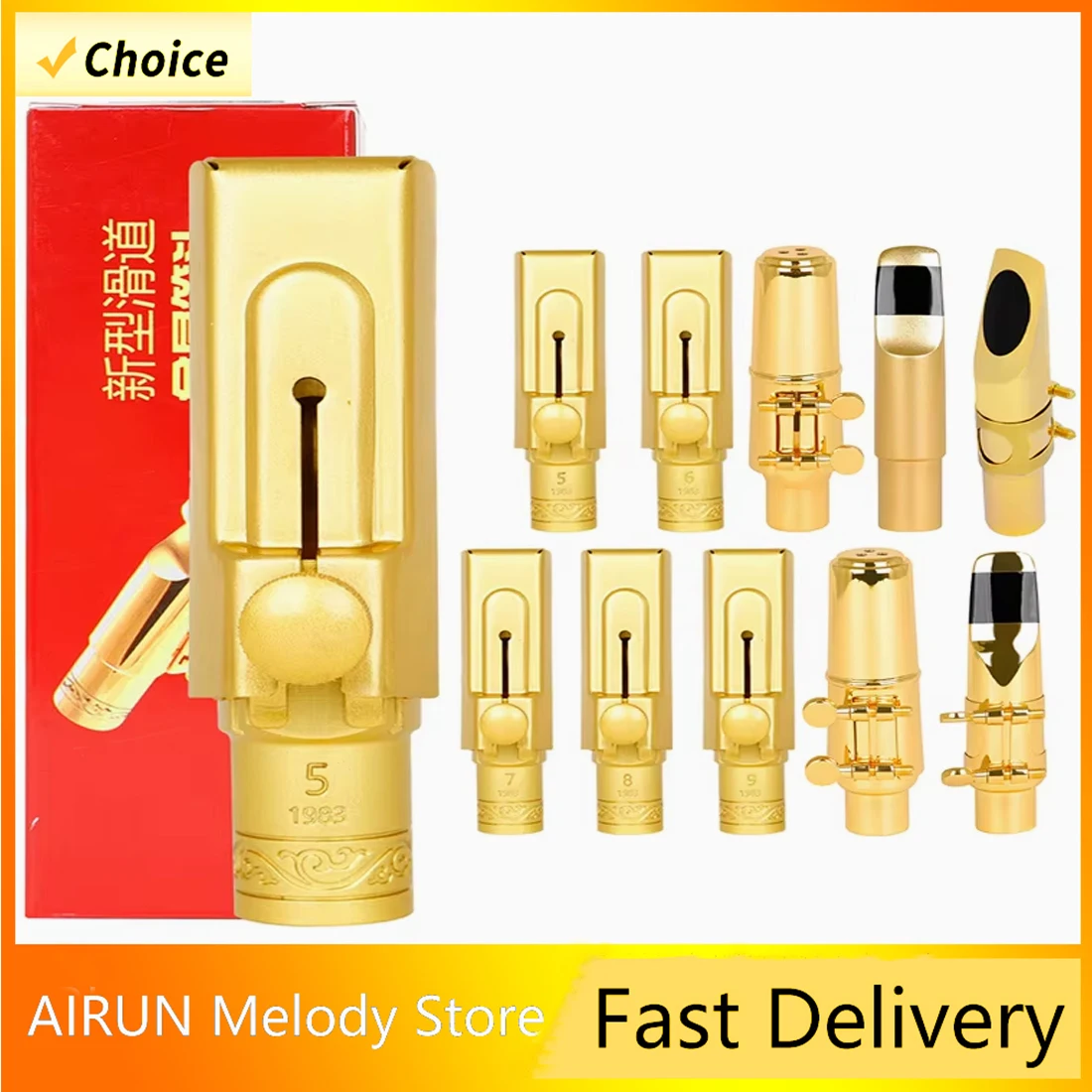 

Мундштук для саксофона с позолоченным металлическим мундштуком для саксофона для профессионалов и начинающих с подушечками для мундштука