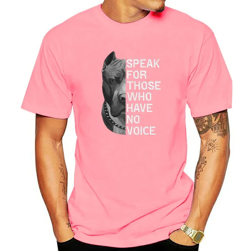 Pitbull Speak For Those Who Have No Voice Black Cotton Cool Casual pride Unisex New Fashion harajuku summer Informal streetweat