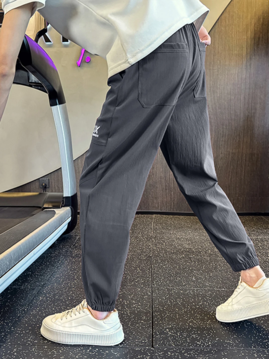 

Ice Silk Qui Dry Men's Casual Pants Summer Thin Faionable Breathable Loose Fit Low Waist Cuffed Leisure Trousers