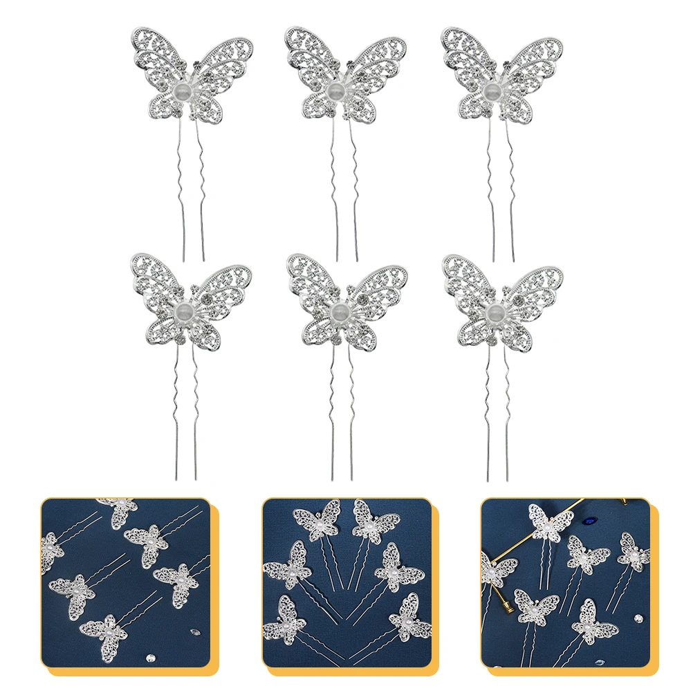 

Delicate Rhinestone Hair Alloy Plastic Bridal Wedding Headwear Elegant Hair Accessories 6pcs