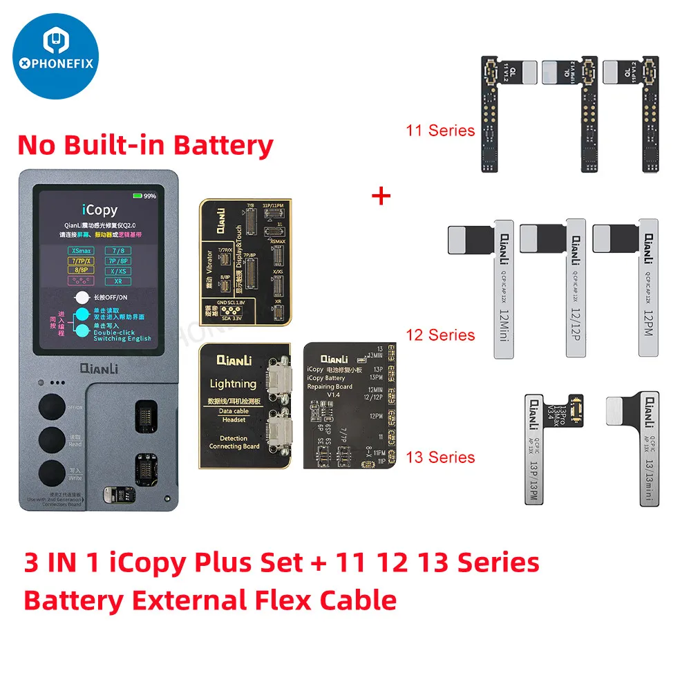 Qianli-placa de bateria icopy plus para iphone, display de transferência para vibrador, reparo eprom, para modelos 7, 8, x, xr, xs max, 11 pro max