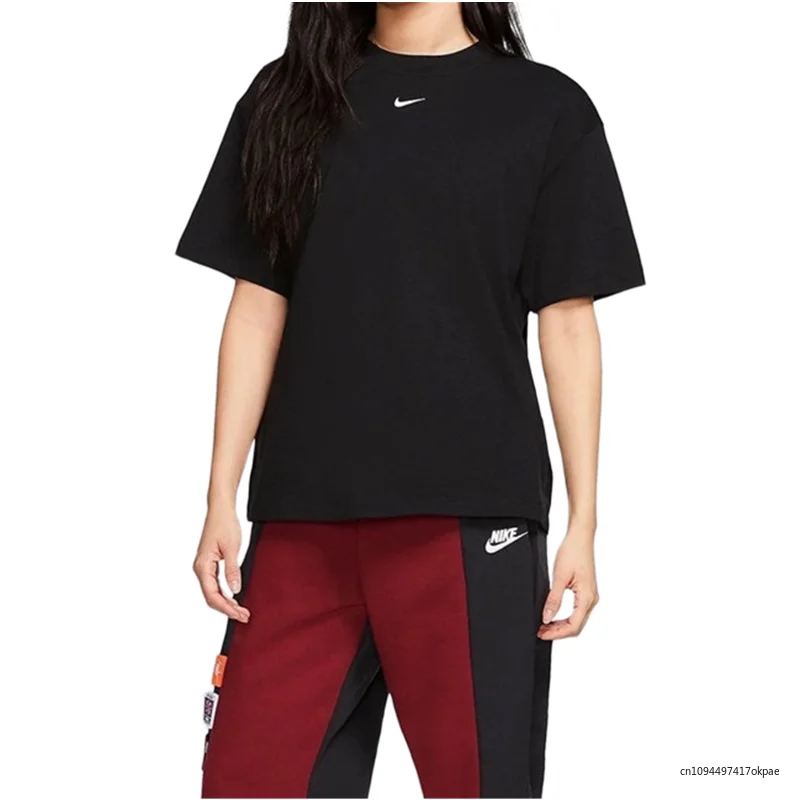 

Nike 52011 Summer Couples Round Neck Short-sleeved T-shirt S-3XL Cotton 240 Grams Black Color Embroidered Logo