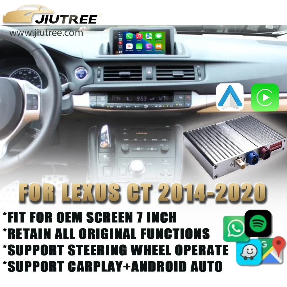 Linux System For Lexus CT 2014-2020 Wireless Apple CarPlay Android Auto Stereo Upgrade Oem screen Retrofit Kit Interface Box