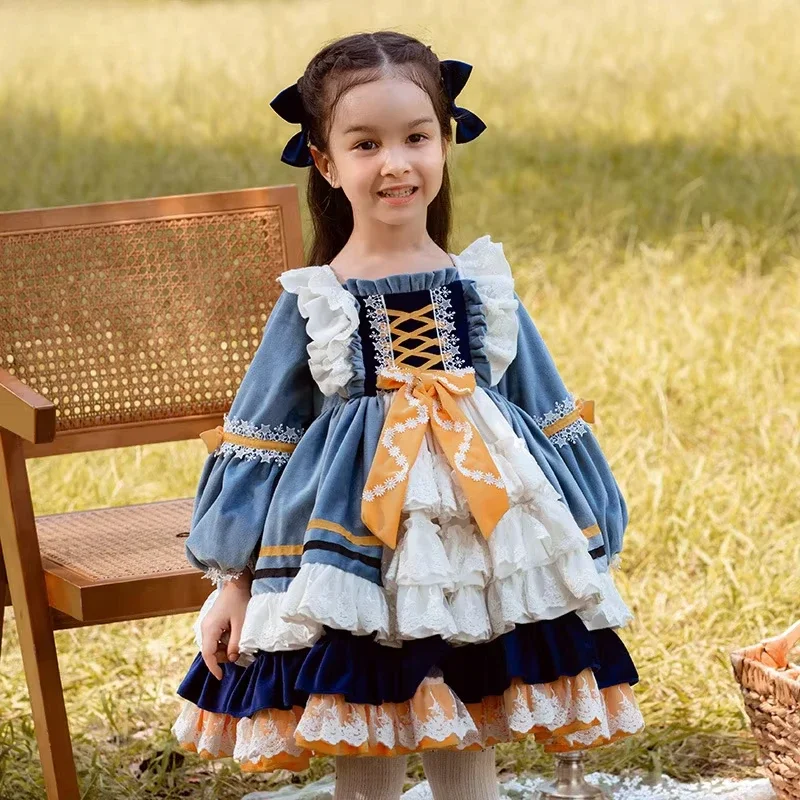 Children's Princess Dresses Autumn Winter New Girls Lolita Dress Velvet Tutu  Clothes Birthday Vestidos Desses for Baby Kids