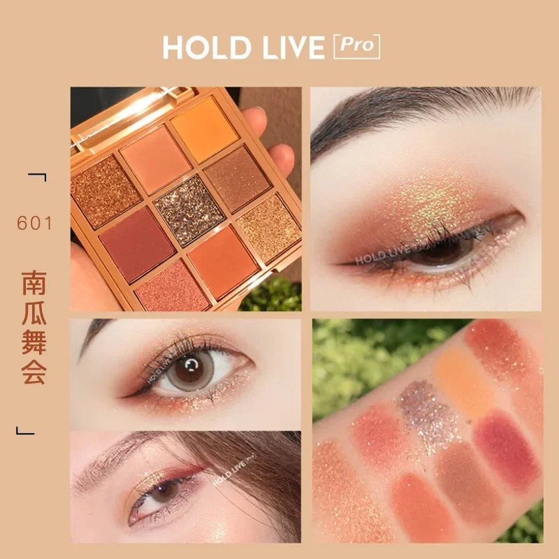 HOLD LIVE-sombra de ojos de miel de terciopelo rojo, 9 colores, mate nacarado, resistente al agua, color tierra tridimensional de larga duración