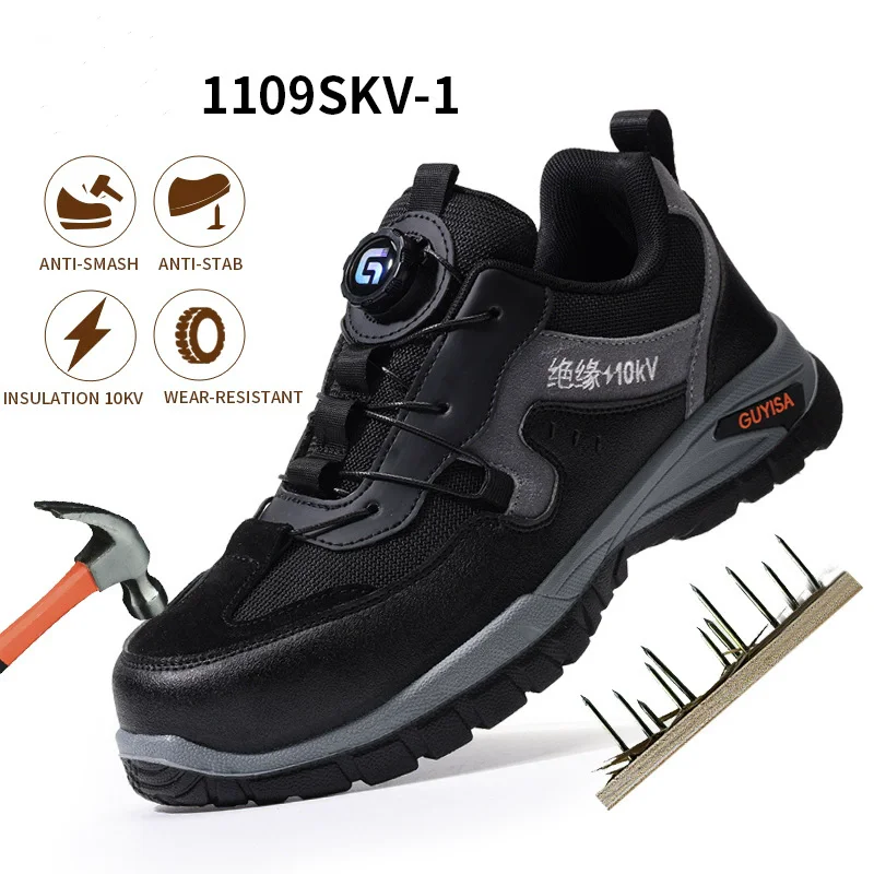 Insulated 10KV Electrical Shoes Men Boots Work Safety Shoes Anti-Smash Anti-Puncture Protection Shoes Composite Toe Work Boots