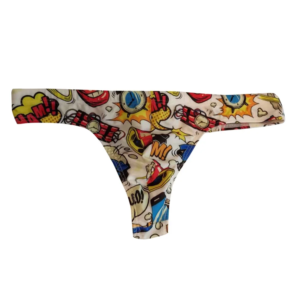 Traditionelle Bade-Tanga-Badebekleidung für Herren, lustiger Pop-Stil, niedriger Bikini, Badeanzug, sexy Badeanzug, Strandunterwäsche mit Kordelzug