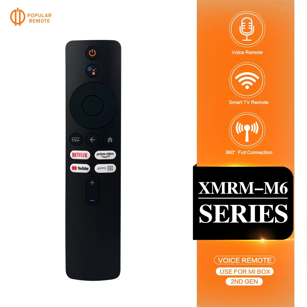 XMRM-M6 Voice remote Control for Xiaomi mi 2nd Gen Box Applicable to TV Box S (2nd Gen) 4K Ultra HD Streaming Media Player