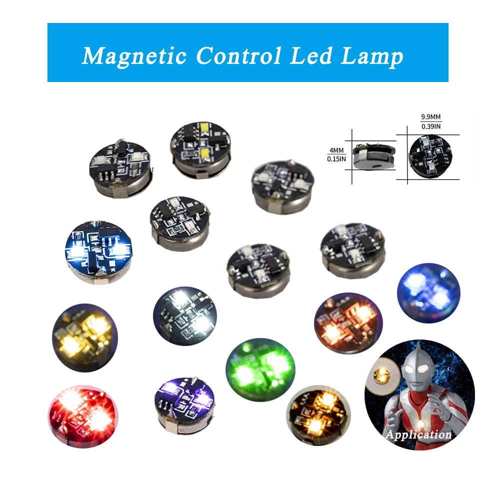 3 pçs mini controle magnético lâmpada led sem fio dupla luz brinquedos para diy modelo fazendo/robôs/carros/decoração com baterias