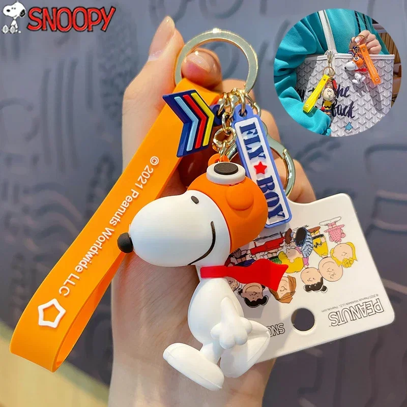 

New Snoopy Key Chains Cartoon Schoolbag Charm Bag Pendant Cute Jewelry Car Keychain Gift for Boy Girls Friends Keychain Kids Toy