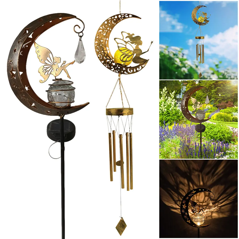 

Solar Lights Garden Decorations Fairy Moon Solar Lights Outdoor Fairy Moon Figurine Light for Patio Lawn Yard Pathway