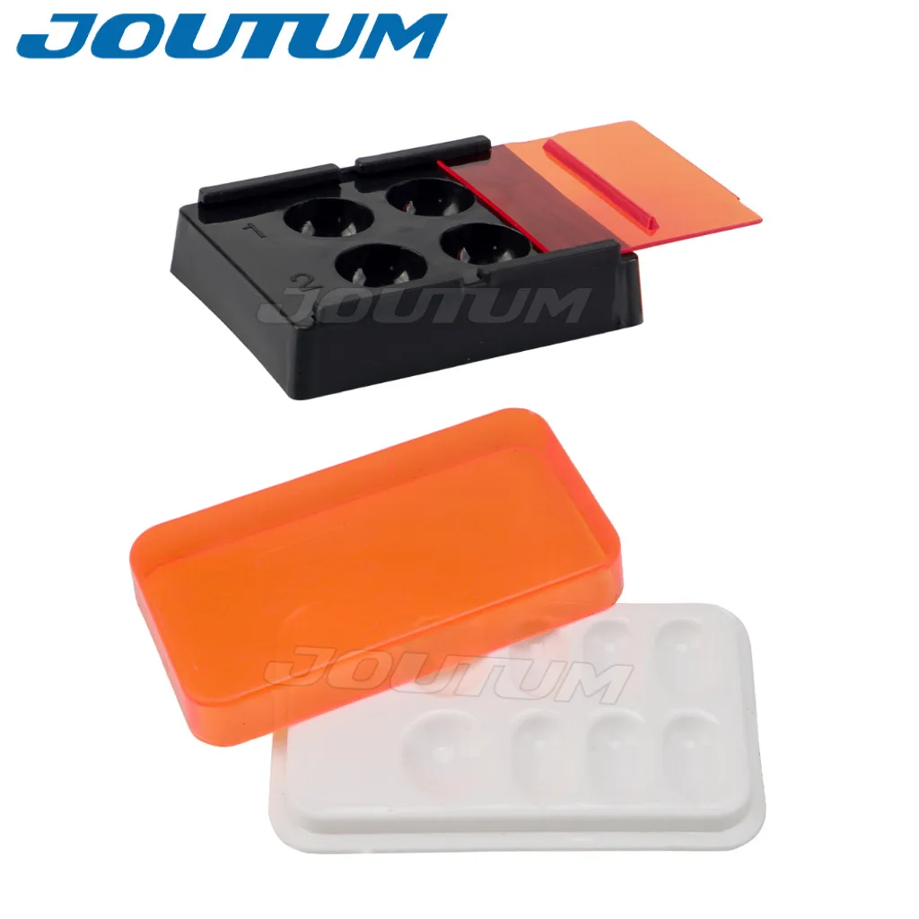 4 Holes/8 Hole sDental Mix Composite Shading Light Box with Cover Veneer Tooth Box Denture Teeth Patch Light Storage Case