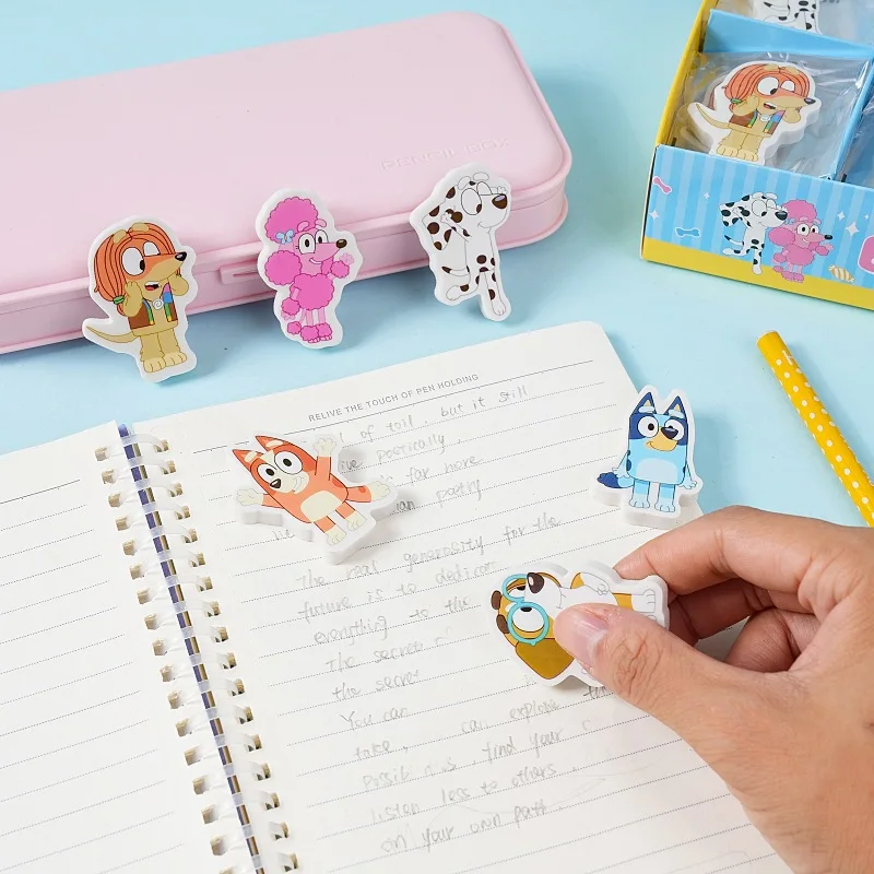 Bluey Bingo Stationery For Learning Anime Figure Model Primary School Students Pencil Eraser School Supplies Gift For Children