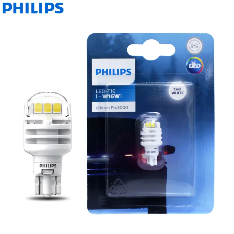 

Philips Ultinon Pro3000 LED T16 W16W T15 921 Signal Light 6000K White Reverse Light Car Rear Lamp Fog Light 11067U30CWB1, 1x