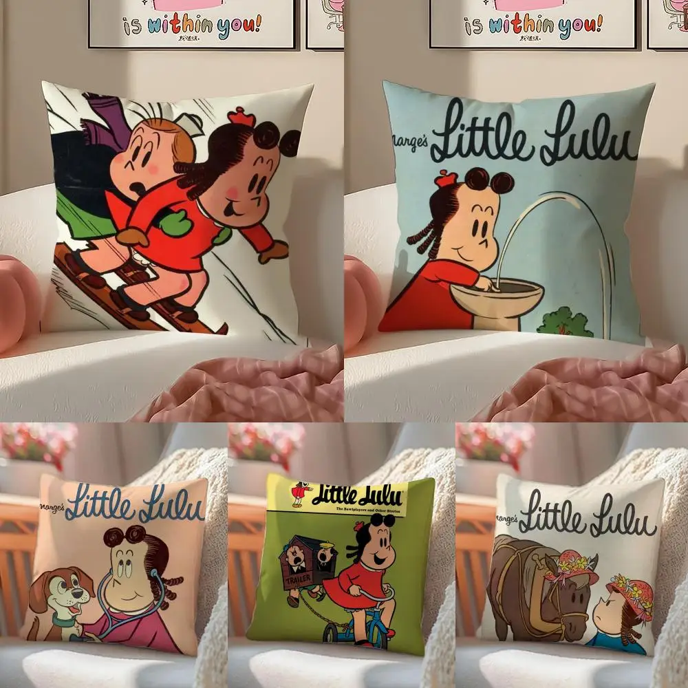 The Little L-Lulu Show Cushion Cover Linen Pillowcase Cover Soft Decor for Sofa Home Room