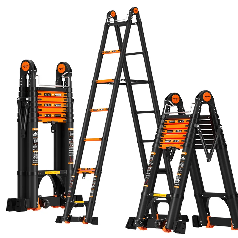 High Quality Thickened Aluminum Alloy Telescopic Extension Ladder for Indoor and Outdoor