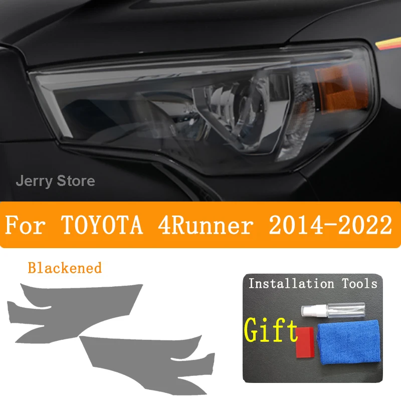 For TOYOTA 4Runner 2014-2022 Headlight Protective Film Headlamp Smoked Black Tint Anti-Scratch Protective Film TPU Sticker