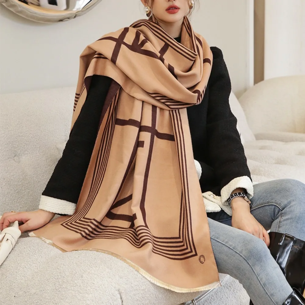 Elegant Floral Cashmere Shawl Scarf for Women Luxury Winter Warm Blanket Thick Neckerchief Poncho Bandana Lady Bufanda Ehcarpe