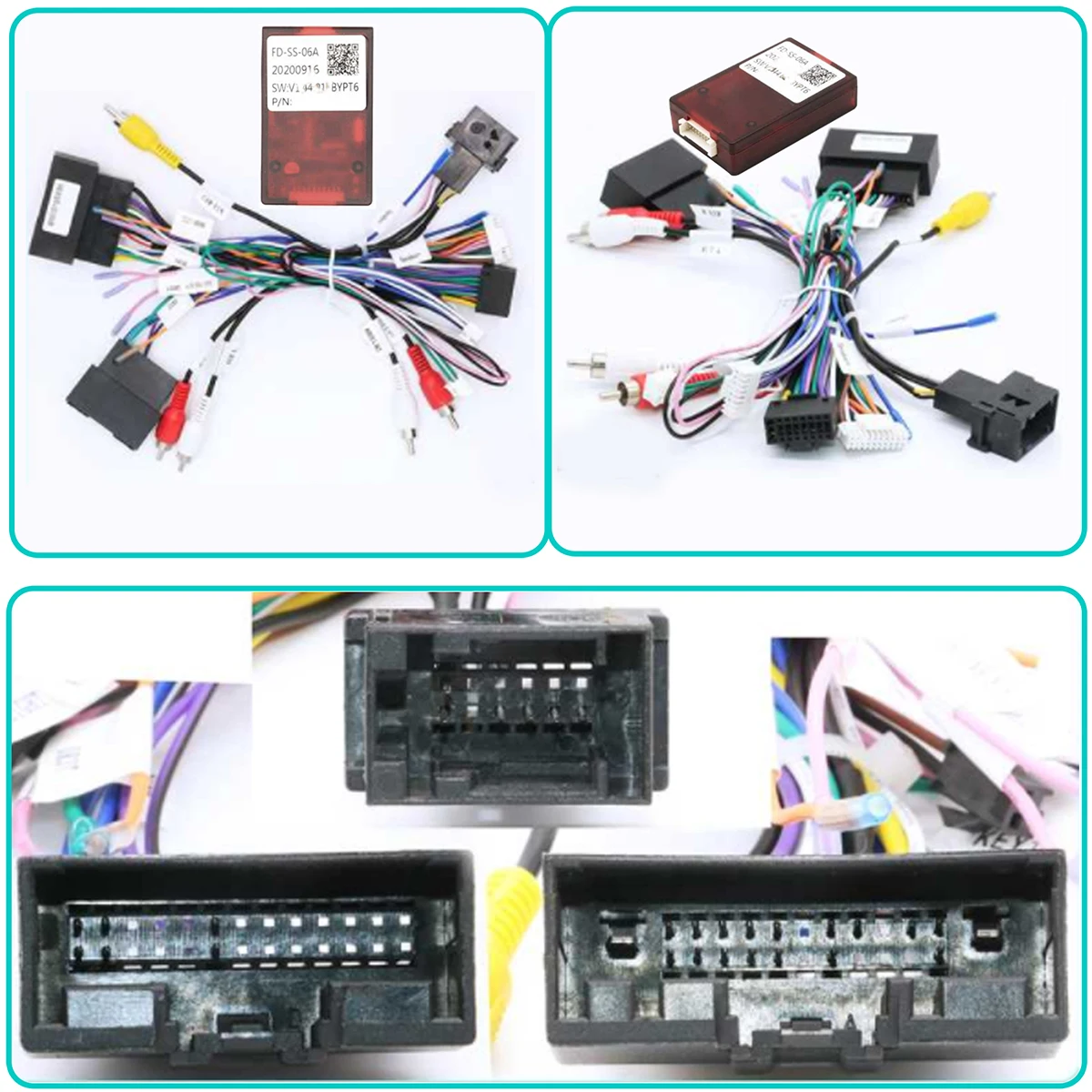 QSZN Wiring Harness For FORD Fiesta With Steering wheel controls and amplifier Car Radio Canbus Box FD-SS-06A Decoder