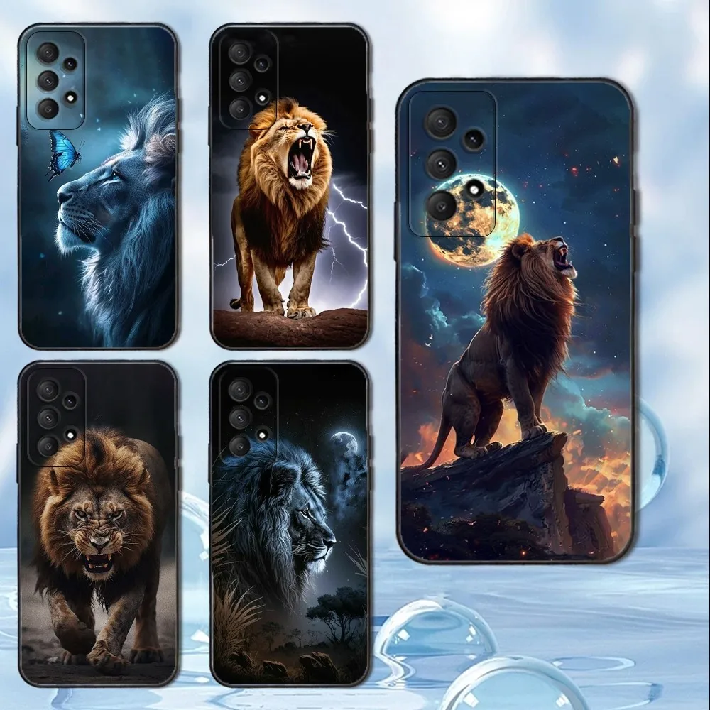 

Lions Animal Phone Case For Samsung Galaxy A13,A21s,A22,A31,A32,A52,A53,A71,A80,A91 Soft Black Cover