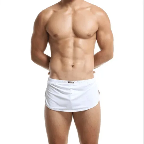 

Skirts Shorts for Men Ice Silk Smotth Casual Home Aro Pants Sleeping Pajama Lounge Front Rear Independent 2-piece Sports Panties