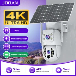JOOAN 4K WiFi Solar Camera Outdoor Dual Lens PIR Human Detection Night Vision Battery Camera Security CCTV Video Surveillance