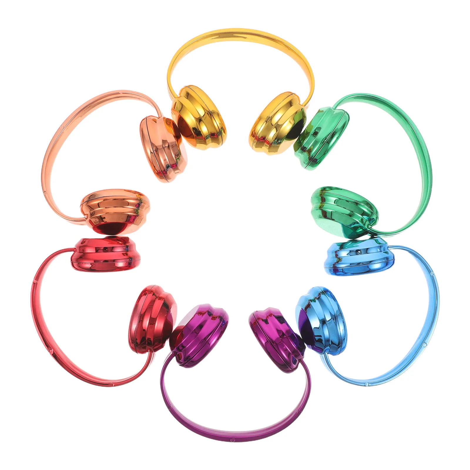 

6Pcs Miniature Headset Accessories High Simulation Plastic Colored Dress-Up for 17cm Dollhouse Headphones Decoration