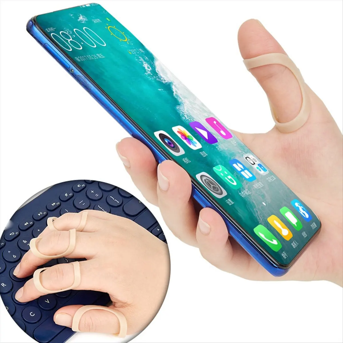 A97G E Férula ovalada para dedo, férula para dedo, soporte y protección para artritis, soporte estabilizador para dedo - 5, 6, 7, 8, 9 tamaños