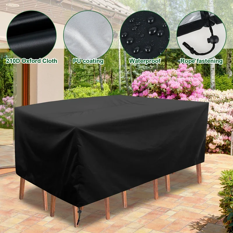 Garden Furniture Cover 180x120x74cm Anti-Dust Outdoor Patio Table Covers Waterproof Oxford Cloth Sofa Protector Rectangular