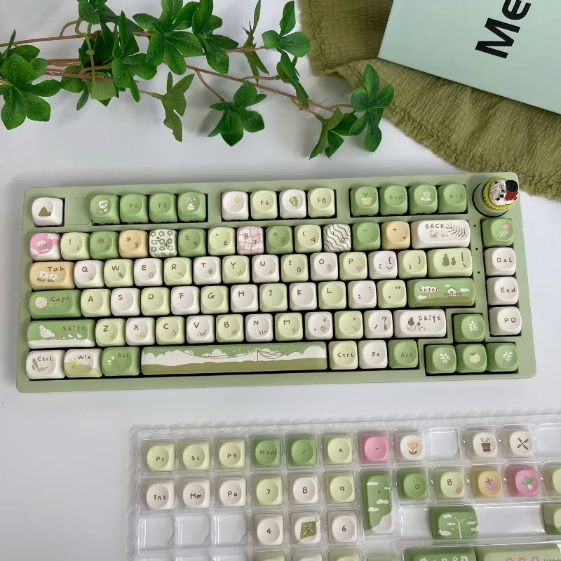 High aesthetic PBT five sided heat sublimation MOA compatible keyboard 60-108
