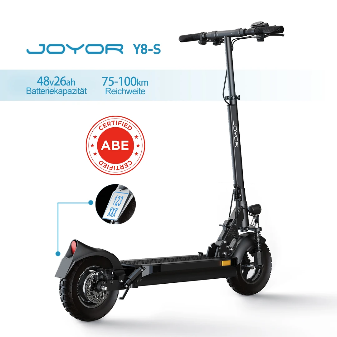 JOYOR Y8-S (ABE) Erwachsenen-Elektroroller 48V 26AH Akku City-Elektroroller 10-Zoll Stadtpendler-Elektroroller