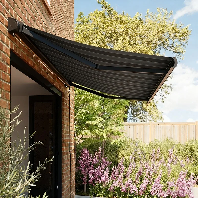 Luxury Aluminum Full Box Retractable Rain Canopy Sunshade Balcony Waterproof Outdoor Electric Folding Shade Window