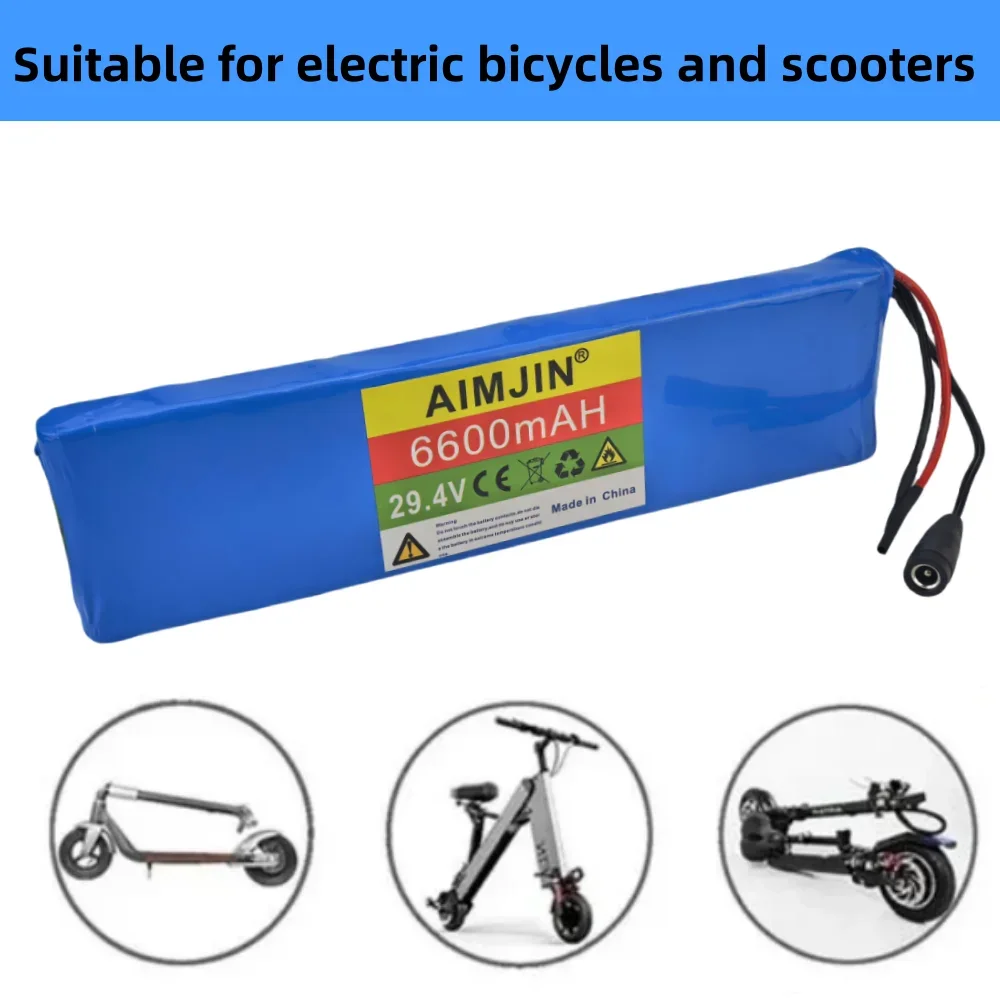 7s2p 29.4V 6600mAH rechargeable lithium-ion battery built-in BMS+charger