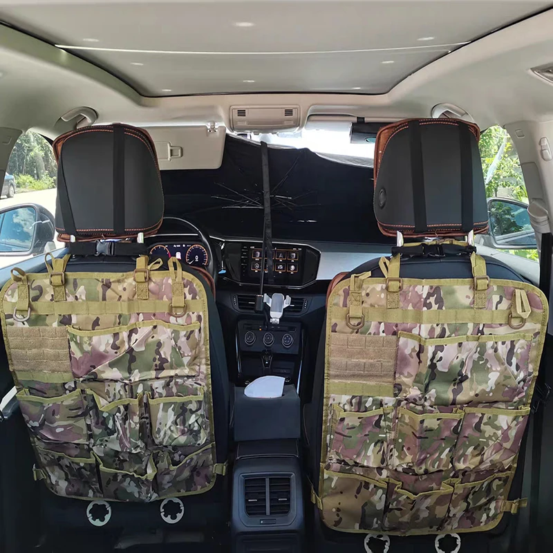 

Car Seat Back Storage Bag Foldable Wall Hanging Bags Tactical Hunting Molle Pouch Portable Car Accessories 8 Storage Pockets