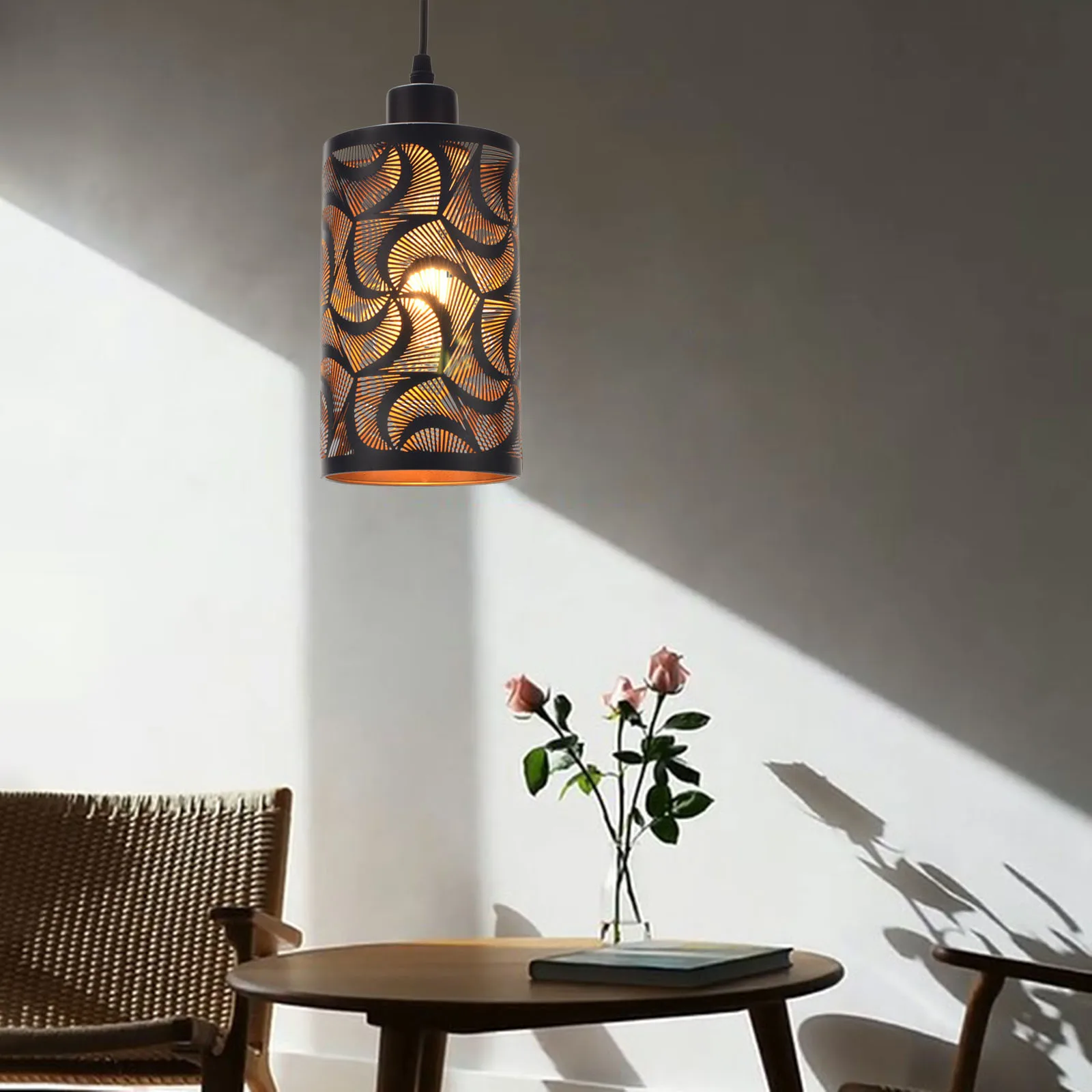 Rustic Style Pendant Lamp Shade Chandelier Cover Metal Lampshade Home Decor Kitchen Island Dining Room Cafe Hotel Light Cover