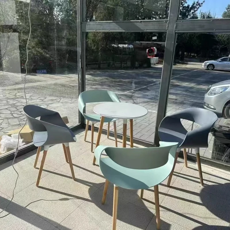 Nordic Plastic Dining Chairs Home Furniture Modern Stackable Side Chairs with Backrest Space-Saving